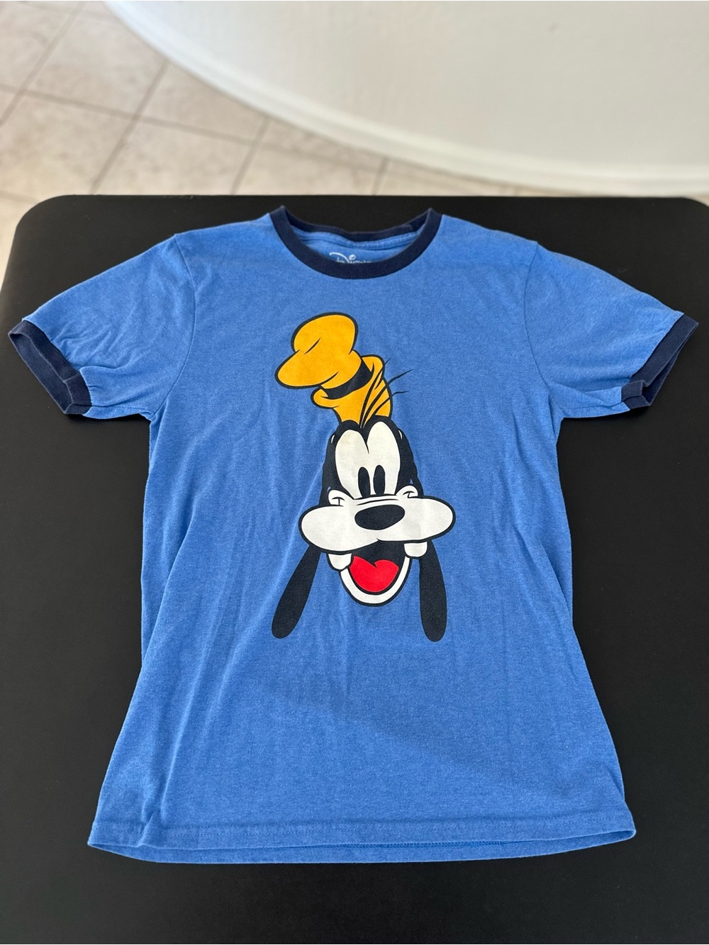 Disney Goofy Graphic Ringer Tee - Blue Shirt Men’s Small